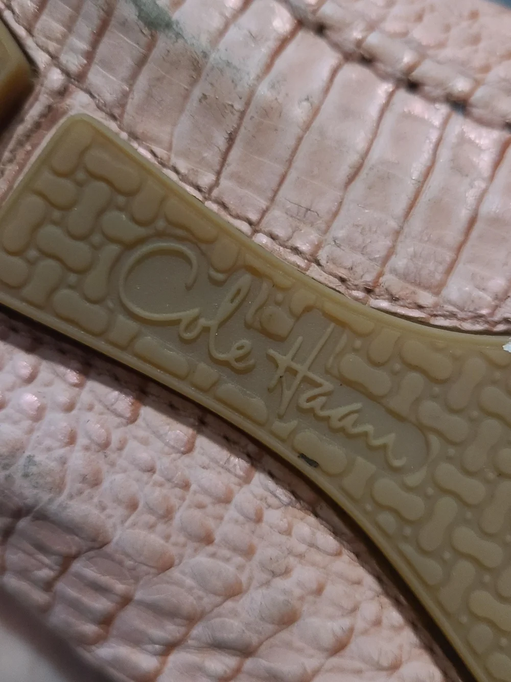 Cole Haan Blush Croc-Embossed Leather Penny Loafers